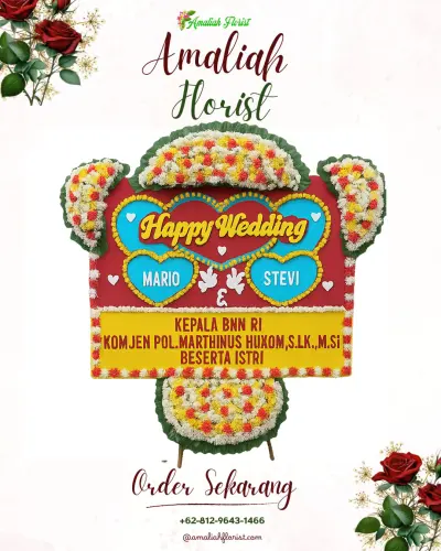 Karangan Papan Bunga Pernikahan di Krapyak